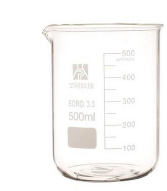 平鋼科技 500ml 燒杯 BORO 3.3, 1個