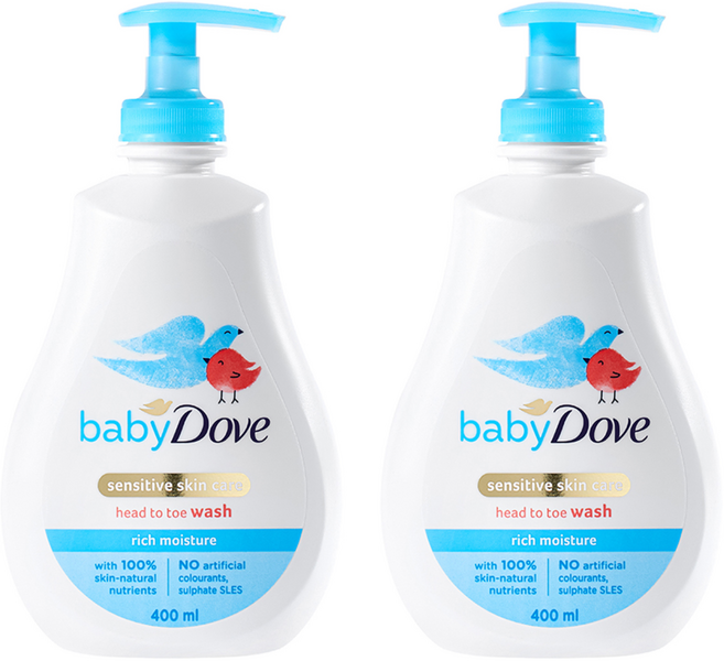 베이비도브 유아용 바디워시 리치모이스처 베이비향, 400ml, 2개