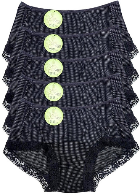 엘에이스 노라인 인견 레이스팬티 맥시 5종세트 106