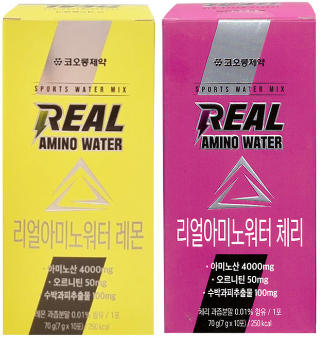 코오롱 리얼아미노워터 아미노산보충, 레몬+체리, 2개, 10회분
