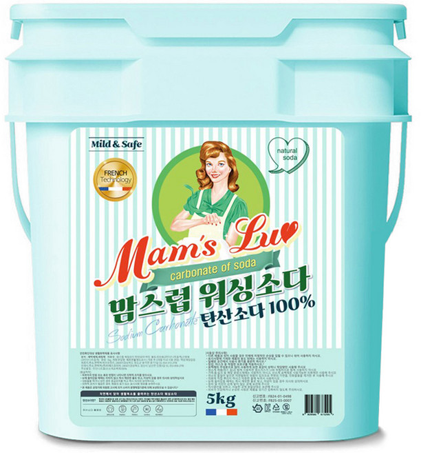 맘스럽 워싱소다 버킷100% 프리미엄 세탁세제 초강력 세탁보조제, 5kg, 1개