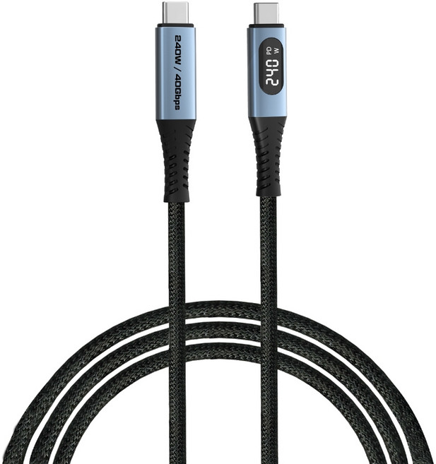 Verbatim 威寶 240W USB-C 傳輸充電線 1.2米 LED 顯示屏 40Gbps, 1個