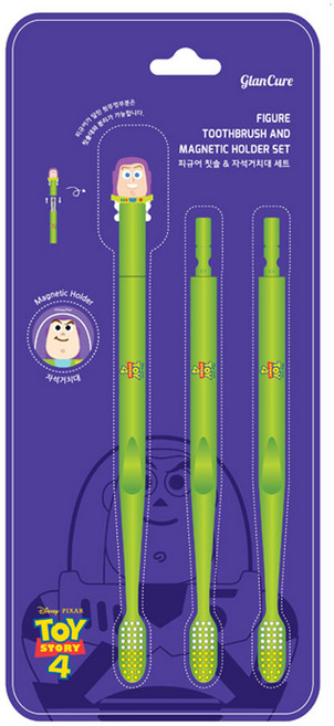 디즈니 토이스토리4 버즈 피규어칫솔 + 리필 2p + 자석거치대 세트, 1세트
