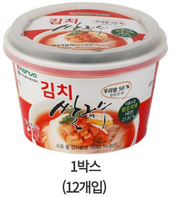 코바 즉석 김치 쌀국수, 95g, 12개