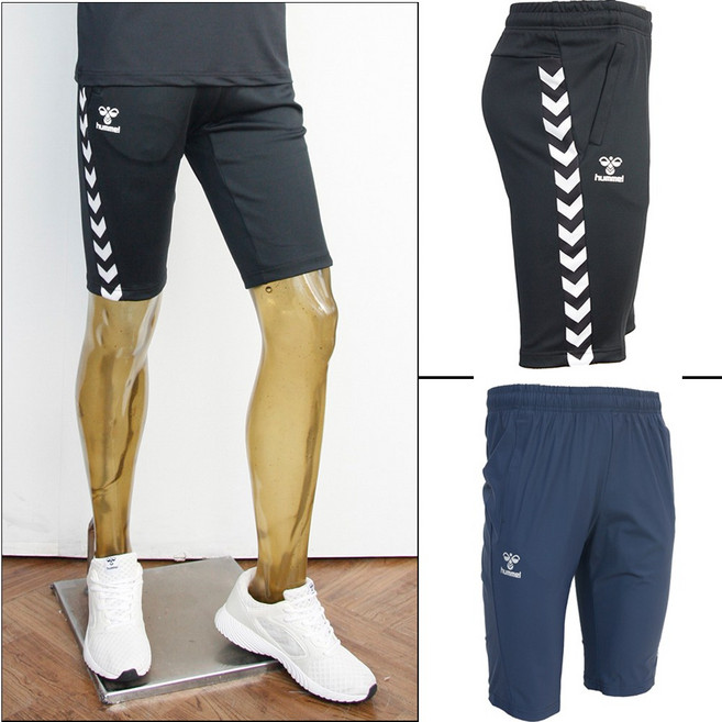 험멜 신상품 7부 트레이닝바지 슬림핏 우븐스트레치 기능성 스판 냉감원단 여름용 반바지 칠부바지 7부팬츠 츄리닝바지