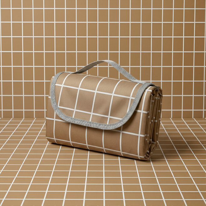 방수 피크닉 대형 돗자리 150x200 접이식 휴대용 벨크로 4인용 캠핑매트, 라떼 브라운