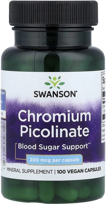 건강챙기세요 Swanson 피콜린산크로뮴 200mcg 베지 캡슐 100정 백살까지오래오래, Swanson피콜린산크로뮴200mcg베지캡슐100정, 1개 - 쿠팡