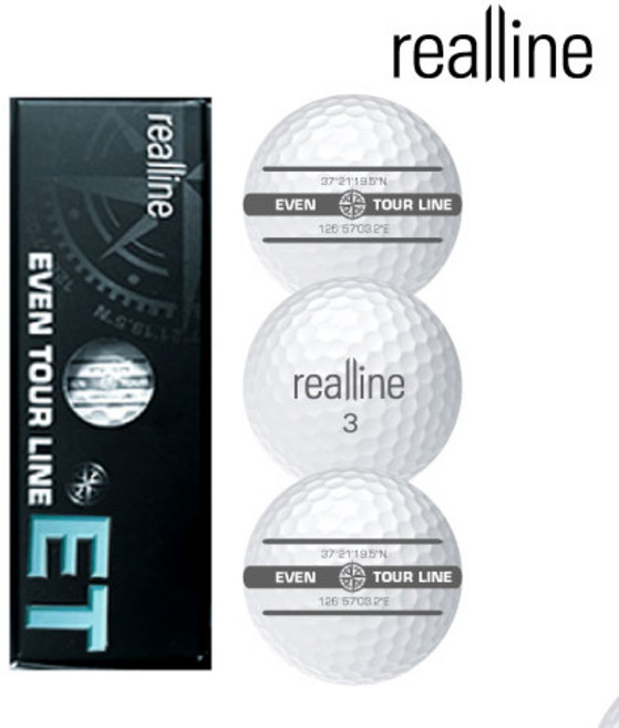 [리얼라인 본사직영] 저압축 비거리 고반발 3피스 골프공 리얼라인 ET 이븐투어라인, 넘버3(화이트), 1개, 3개입