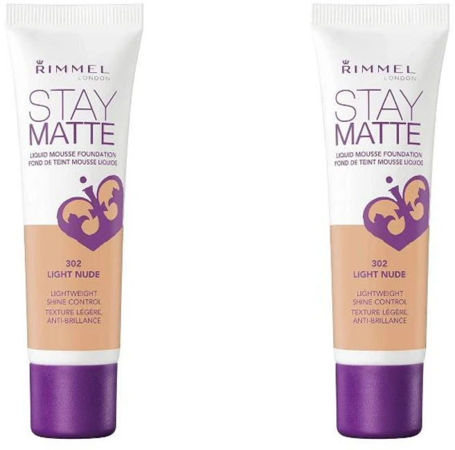 Rimmel 림멜 스테이 매트 리퀴드 무스 파운데이션 302 라이트 30ml 2팩 - 쿠팡