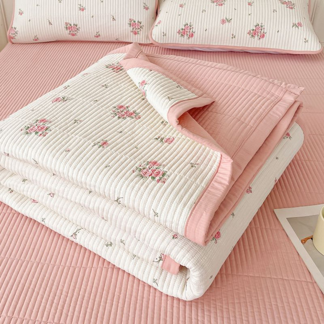 더루비샵 침대매트 싱글퀸 이불 사계절패드, 핑크