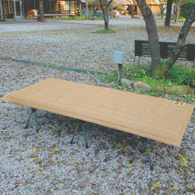 야전침대커버 사계절용 4온스 극동계용 8온스 패딩 솜 누빔 패드형 매트 전기장판 커버형, 사계절용 4온스 패드형 매트, 새턴 베이지