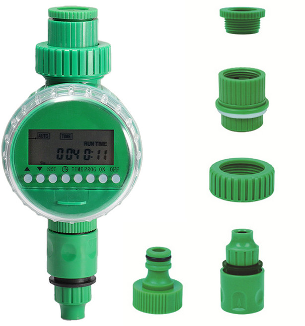 아모란나 디지털 관수 타이머 자동 급수기 컨트롤러 정원 텃밭 관리, 그린, 1개