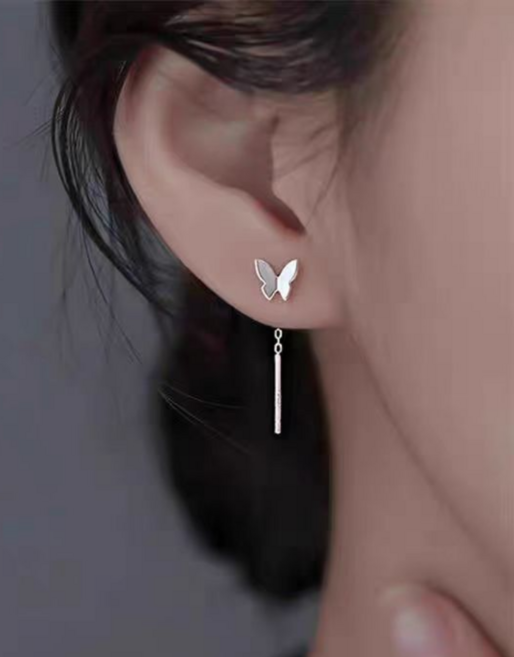 순은s999 드롭 롱 귀걸이 데일리 4종 여성 실버