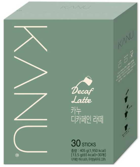 맥심 카누 디카페인 라떼, 1개, 30개입