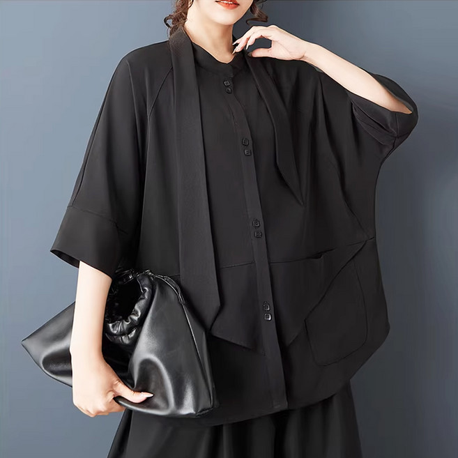 지홍 테일 블라우스 오버핏 루즈핏 빅사이즈