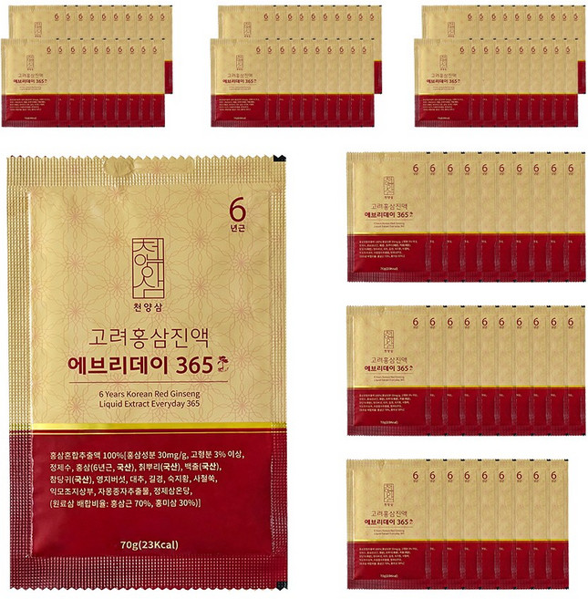 천양삼 6년근 고려홍삼진액 에브리데이 365 30포 3개, 6.3kg