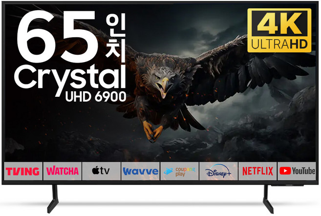 삼성 TV 163cm(65인치) 크리스탈 UHD 4K LED 스마트 티비 65DU6900 로컬변경, 방문설치, 스탠드형