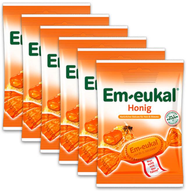 엠오이칼 허니 캔디, 75g, 6개