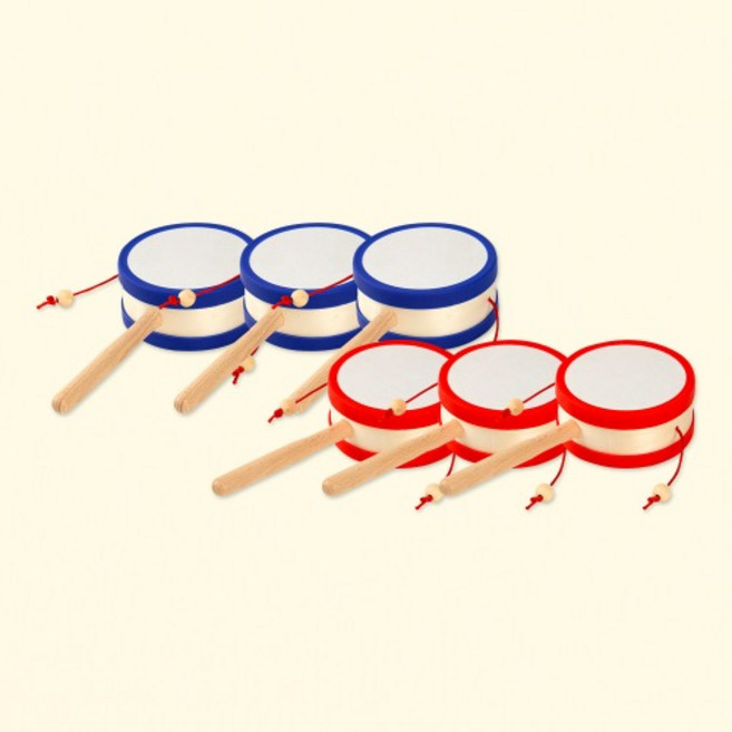 [캐스비] 맑은소리 흔들북/대 6개(1243set) 색상랜덤 아기 리듬악기 타악기 딸랑이