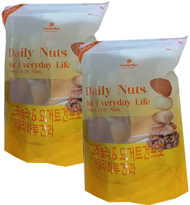그린넛 그래놀라 요거트건포도 데일리 하루견과(내용물 소포장25개입), 2개, 450g
