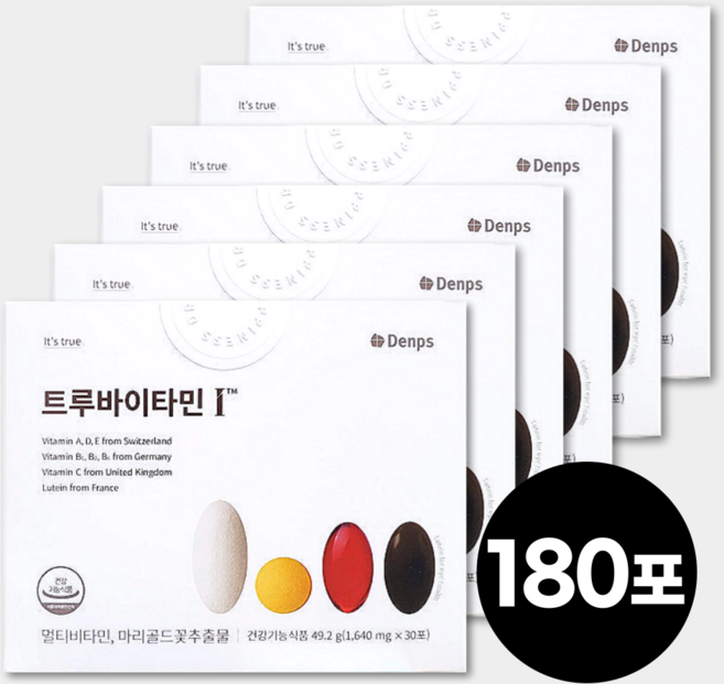덴프스 트루바이타민 I 아이 프리미엄 루테인이 포함된 멀티비타민 활력 눈건강, 49.2g, 6개