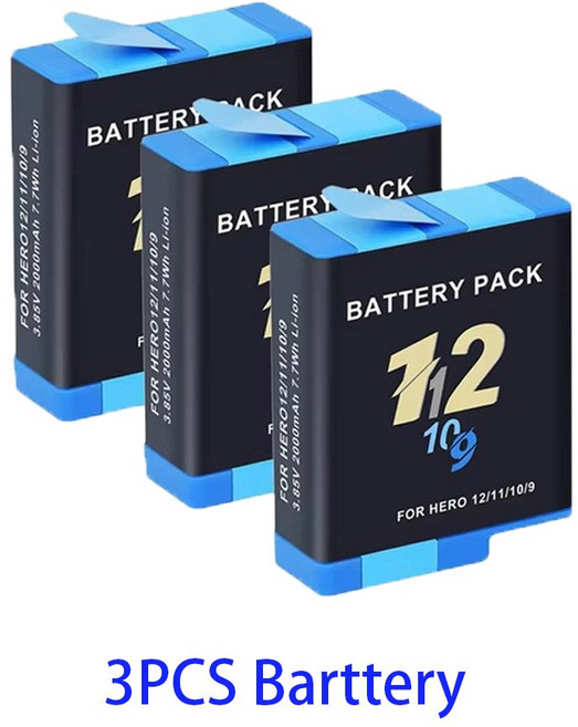 고프로 호환 용 배터리 2 0 9 모션 카메라 충전식 액세서리 2000MAH 고속 충전기 박스