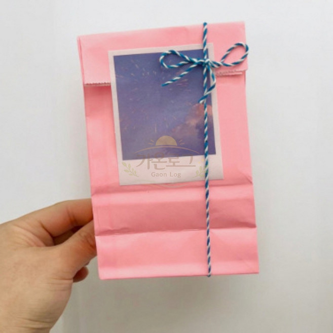 가온로그 페이퍼백 핑크 종이백