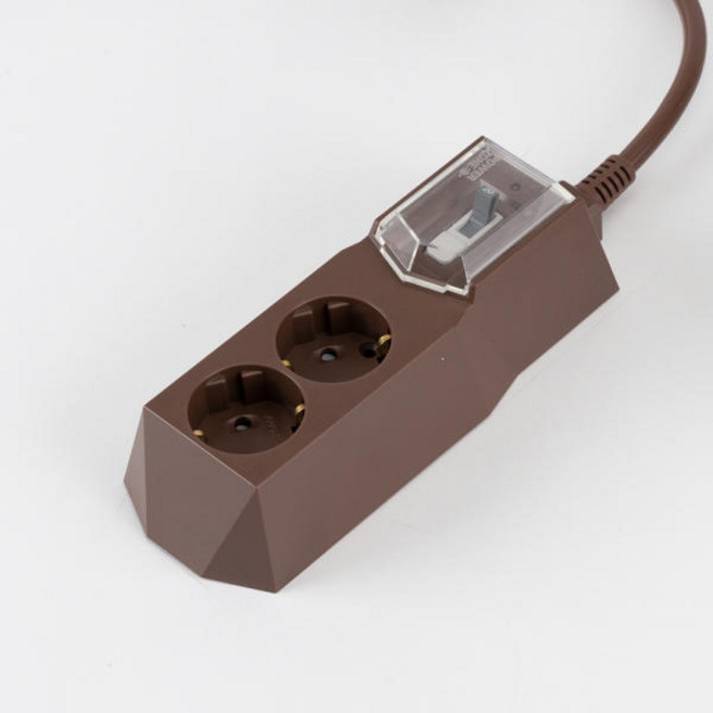 파워존 배선 차단 고용량 멀티탭 2구, 1개, 브라운