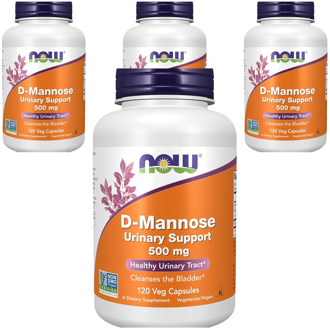 NOW Foods D-甘露糖素食膠囊 500mg, 120顆, 4罐