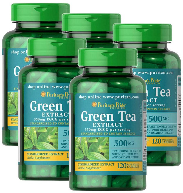 퓨리탄스프라이드 그린티 녹차 추출물 500mg 캡슐 Puritans Pride Green Tea Extract, 5개, 120정