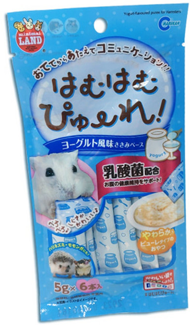 햄스터간식퓨레 마루칸 하무하무 퓨레 골든햄스터 기니피그 슈가글라이더 고슴도치 간식, 6개, 5g