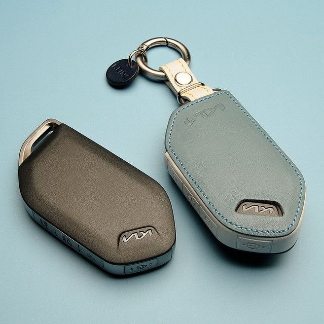 KEINZ 기아 더뉴 쏘렌토 스마트키케이스 Cream 키홀더, 7버튼, 오션블루