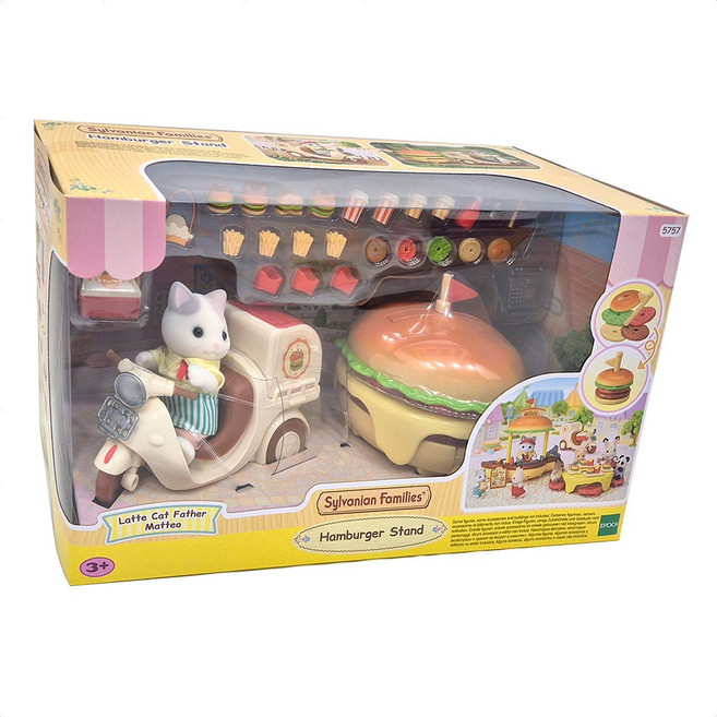 실바니안 라떼고양이의 햄버거카트 5757 패밀리 정품, 1개