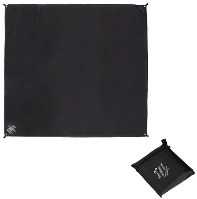 캠프빌리지 다용도 캠핑 내수압 4000 방수매트 그라운드시트 + 전용 수납가방, 블랙