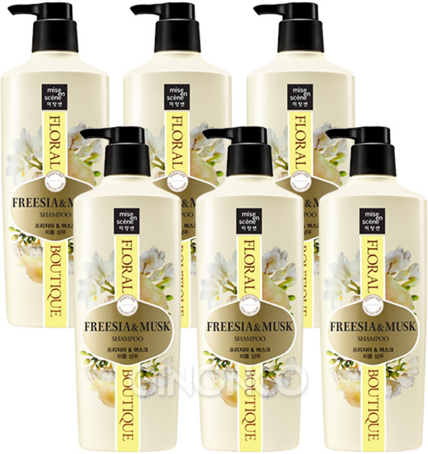 미쟝센 플로럴 부띠끄 퍼퓸 샴푸 프리지아앤머스크, 650ml, 6개