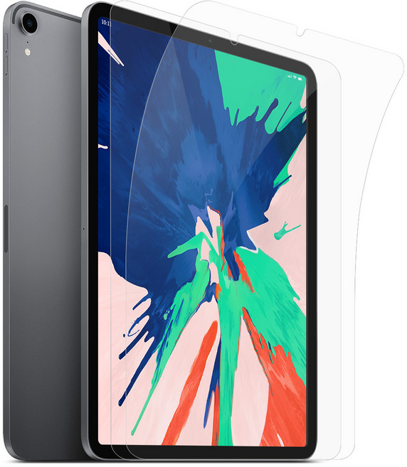 다이아큐브 아이패드 갤럭시탭 간편부착 6H 고경도 유리코팅 깨지지 않는 Flexible 방탄강화 블루라이트차단 액정보호필름 2매, 2개