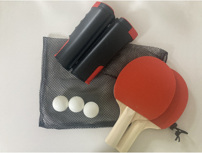 두스비 가정용 탁구세트 초간편 원터치 탁구네트+탁구채2P+탁구공3P 탁구 세트, 1개