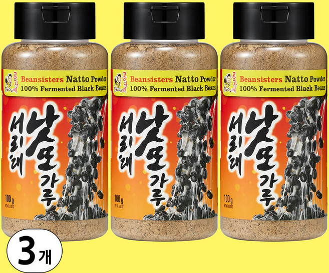 서리태 낫또 가루 고활성 나토키나제 국제인증 국산 100% 임실 검정콩 낫토균 나토 유산균 다이어트, 100g, 3개