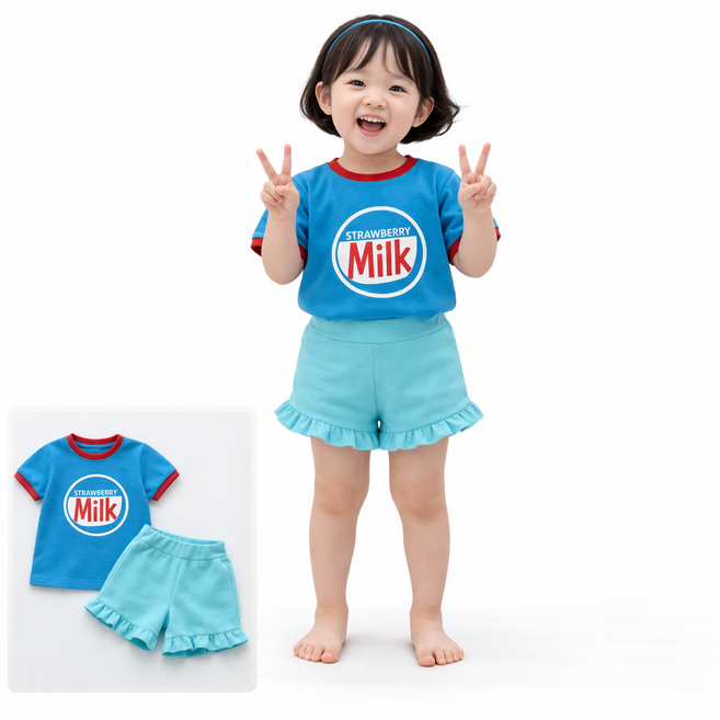 아동 상하복 나시 세트 여름 데일리룩 통기성 냉감 소재 외출복 실내복