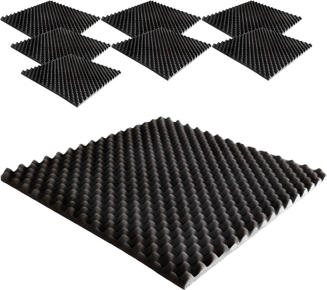 올폼 접착 난연 프로파일 계란판 방음재 50 x 50 x 5 cm, 블랙, 8개