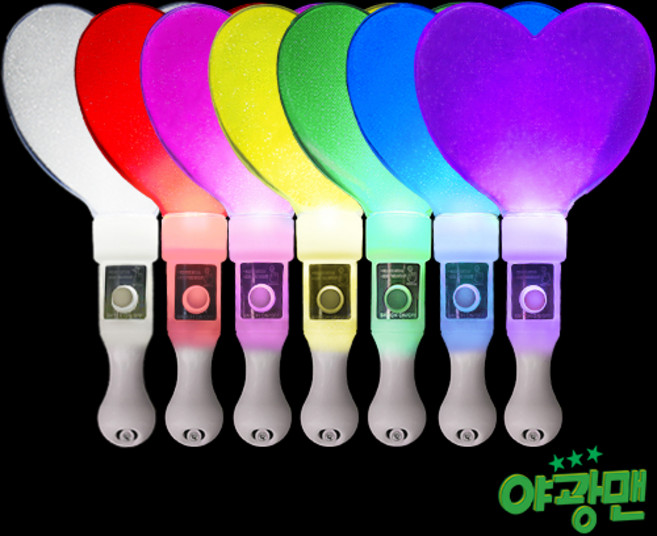 야광맨 LED 하트 펄스틱 7색, 1개, [퍼플] LED 하트펄 스틱+배터리(AG13 3개)