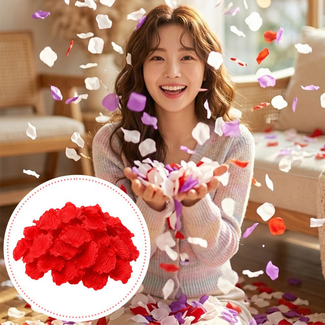 카로히포 웨딩촬영 프로포즈 꽃잎 웨딩 컨페티, 1000개, 레드
