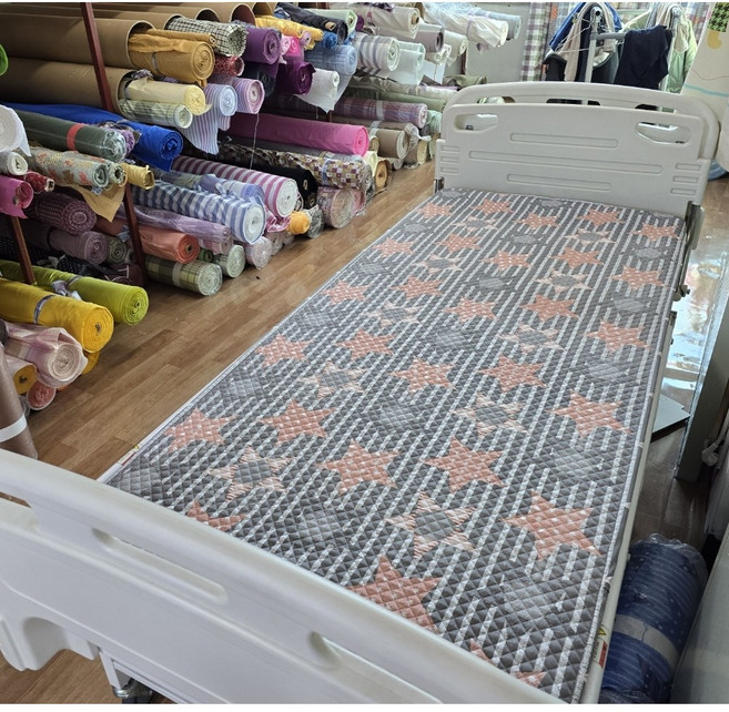 폴리100% 입원실용 병원침대커버 매트리스커버 별스트라이프 425 맞춤제작 / 에어 욕창매트 사용가능