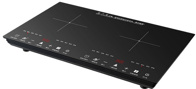 東日 嵌入式雙灶電磁爐 家用超薄雙頭觸控台嵌兩用, 內建, 3500W