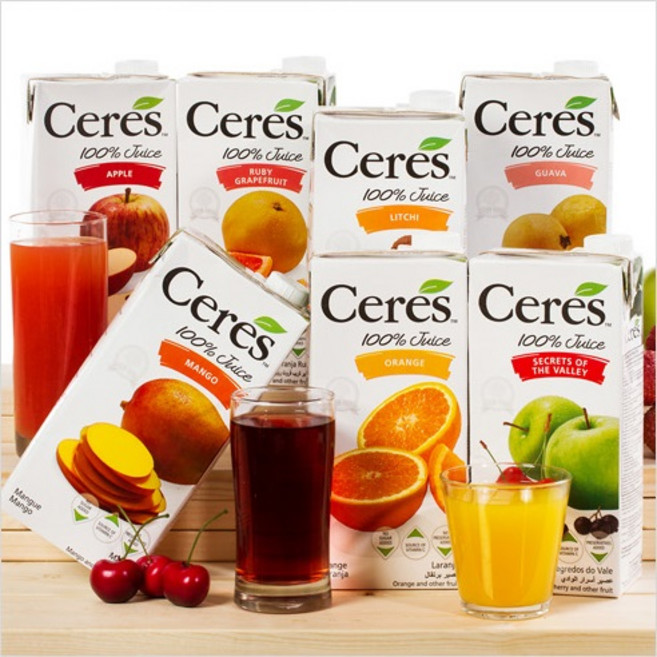 [2팩] 쎄레스주스 무설탕 100%과일 1L 사과 오렌지 망고 자몽 구아바, 2개