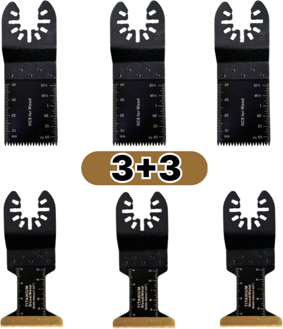 고성능 다용도 멀티커터날 범용 티타늄 커팅날 6종 세트, 6개입