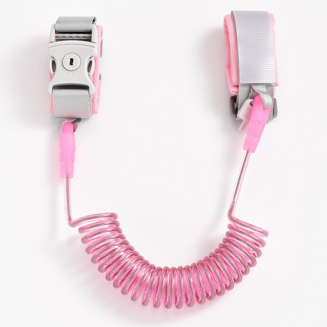 니즈몬 분실방지 연결 스트랩 잠금형 안전 밴드 2.5m, 1개, 핑크