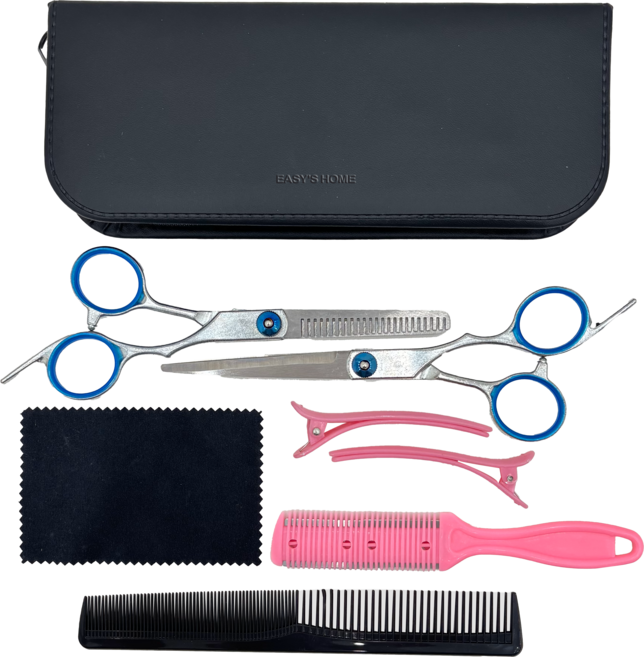 이지스홈 홈살롱 셀프 미용가위 세트, 1개, 혼합색상