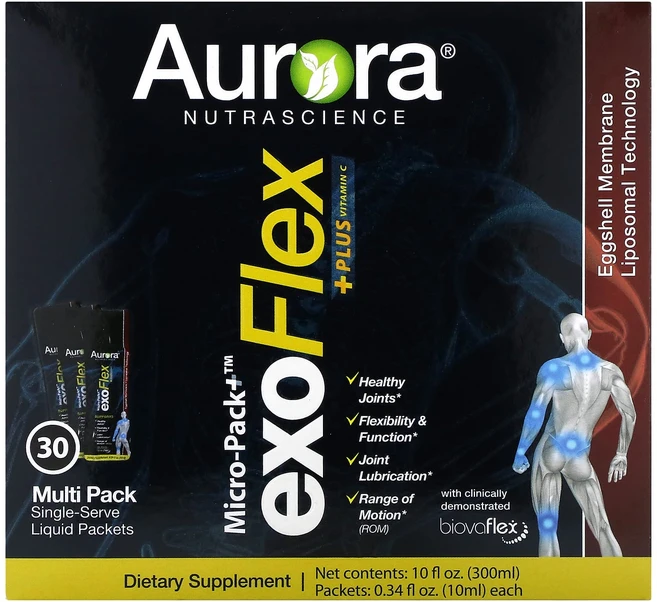 Aurora Nutrascience 마이크로-팩+ ExoFlex + 플러스 비타민C 30팩 각 10ml(0.34fl oz), AuroraNutrascience마이크로팩ExoFlex, 1개, 300ml - 쿠팡