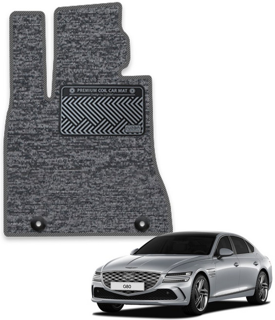 루젠 제네시스 G80 슬림 루프형 코일매트, 운전석, 블랙, 제네시스G80(RG3)페이스리프트(23년~)